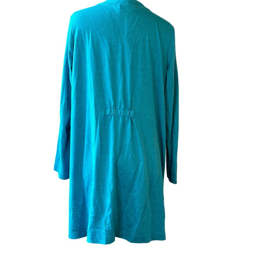 Carole Hochman Heavenly Soft Button Front Sleep Shirt Teal Blue L